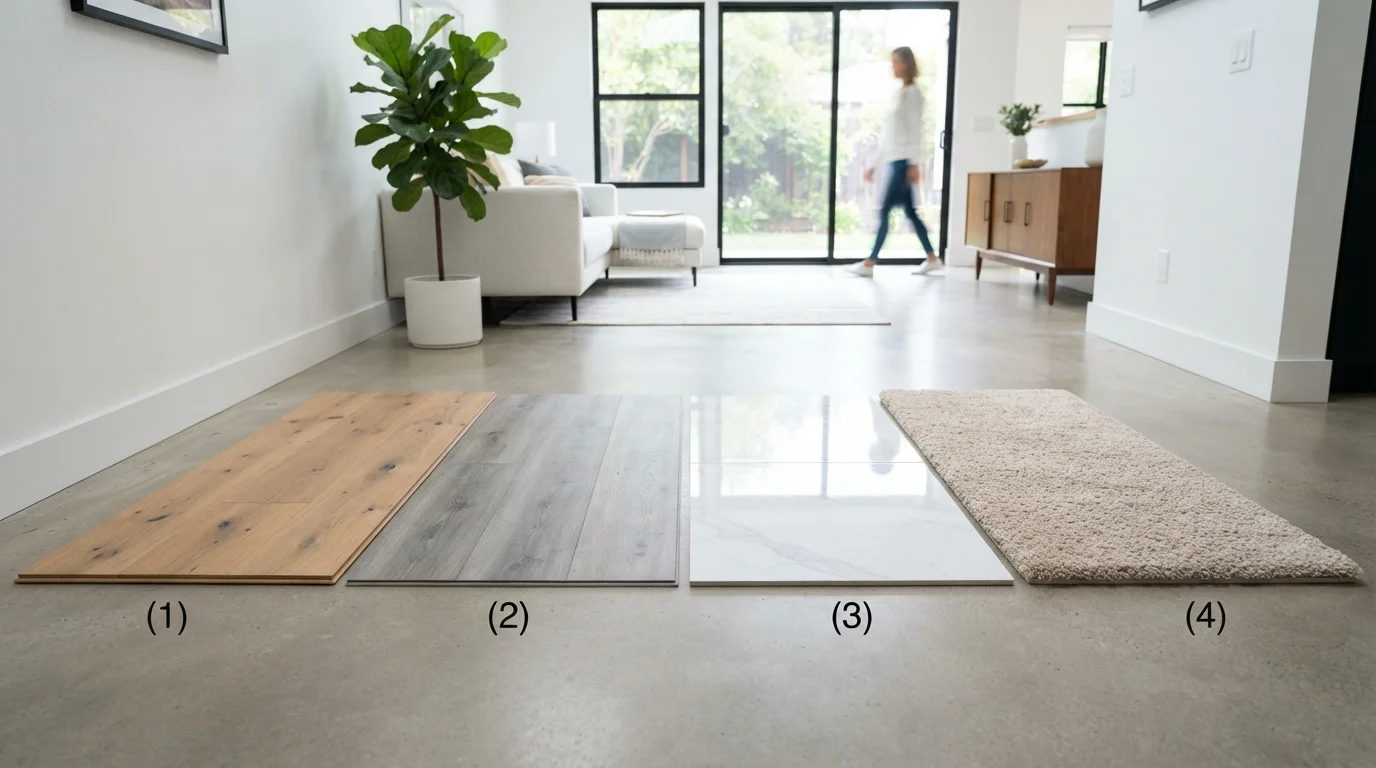 Flooring Materials at a Glance: Hardwood, LVP, Tile, and Carpet Compared