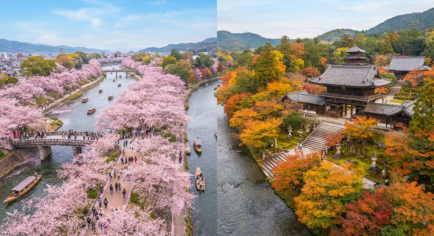 Japan in Cherry Blossom Season vs. Japan the Rest of the Year