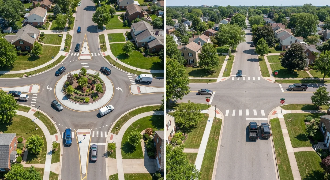 Roundabouts vs. Four-Way Stops: Navigating Each One Correctly